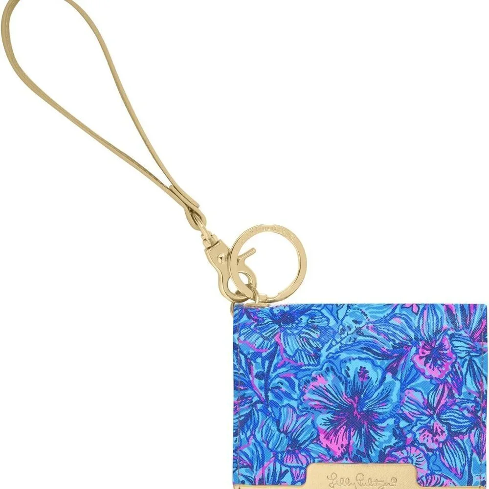 Vegan Leather Card Case Slim Wallet Wristlet Keychain Women Gift